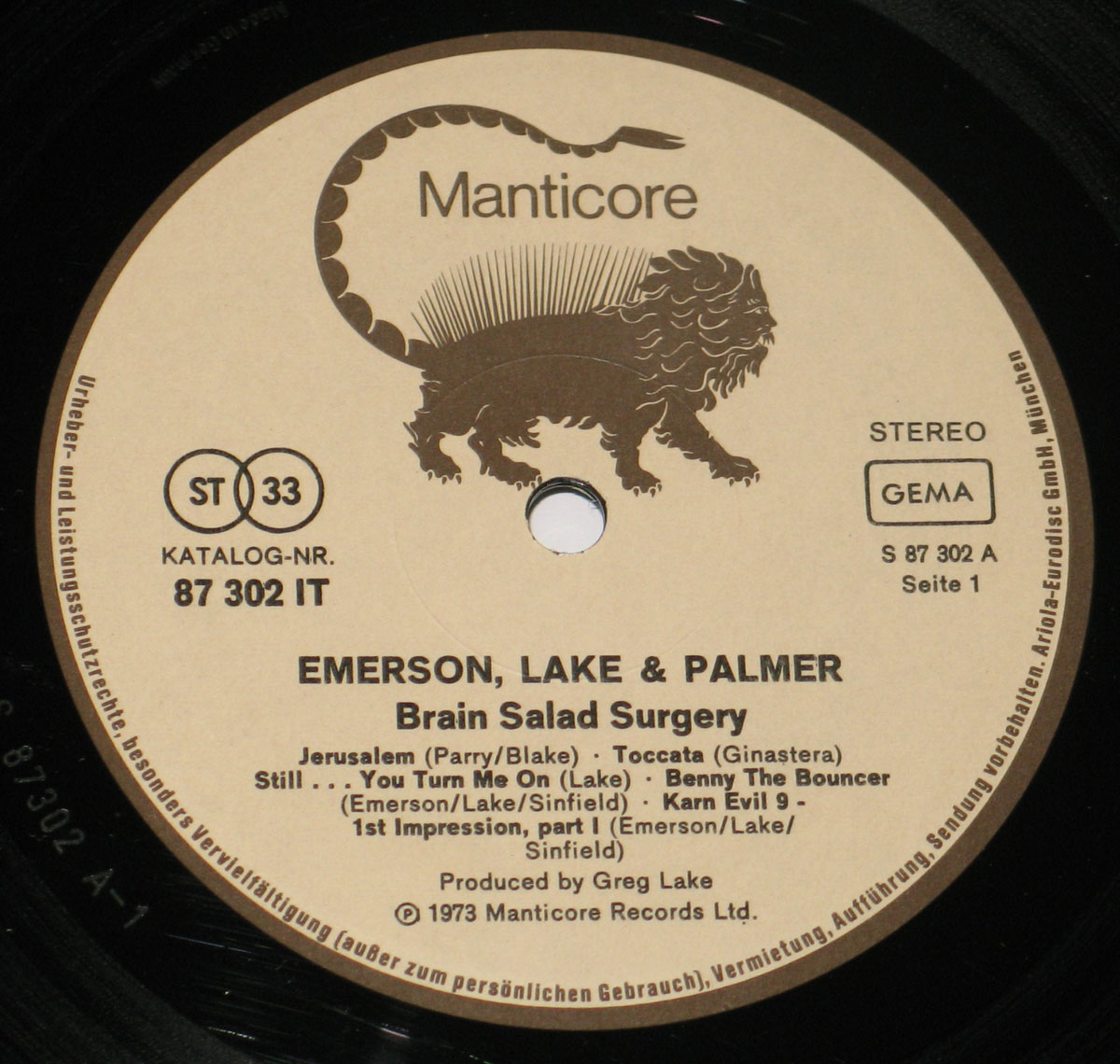 High Resolution Photo #3 ELP Emerson Lake Palmer Brain Salad Surgery Germany 
